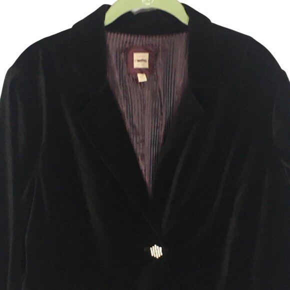 Black Velvet Blazer Rhinestone Buttons Jacket Womens XL - Picture 13 of 16